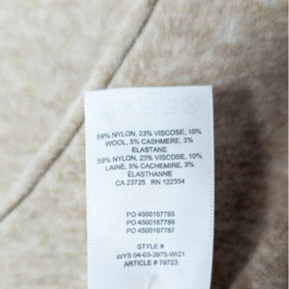 WILFRED Santorini Cardigan Sweater Wool Cashmere Knit Gold Camel XS Aritzia - Picture 14 of 14